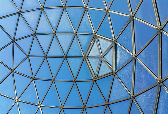 glass dome roof construction