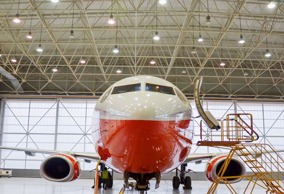 space frame aircraft hangar