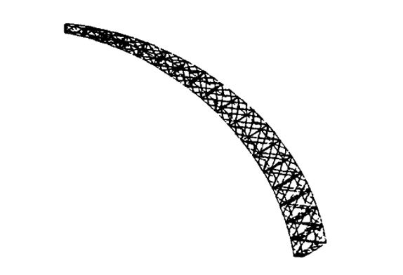 Schematic diagram of single dome space frame structure