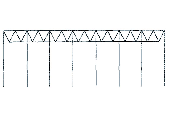 Elevation of the overall calculation model of the workshop