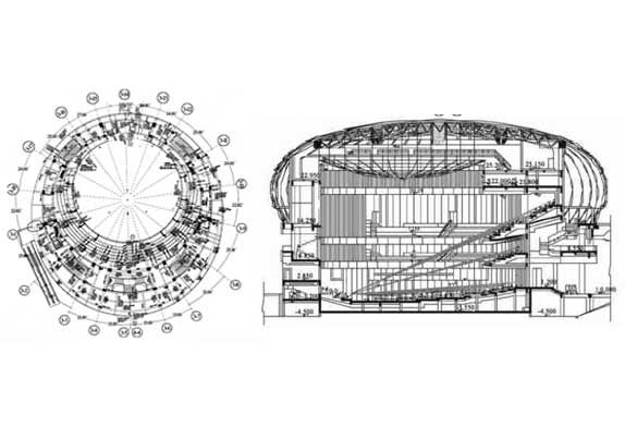 Conference Center Structure plan and section