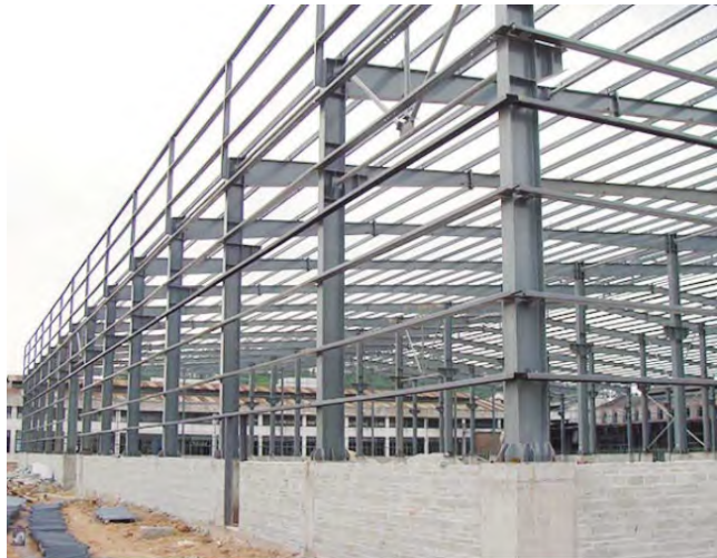 Steel structure of a multi-storey building