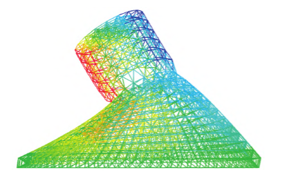 First vibration mode of clinker storage space frame (T=0.45s)