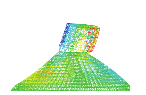 Second vibration mode of clinker storage space frame (T=0.41s)