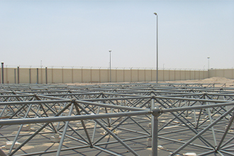 Bolted ball space frame