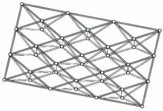 Two-way skew space frame structure