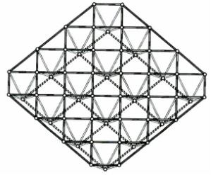 Inclined tetrahedral space frame
