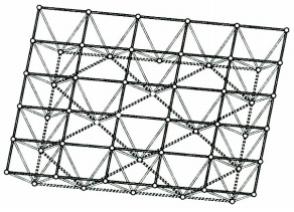 Checkerboard tetrahedral space frame