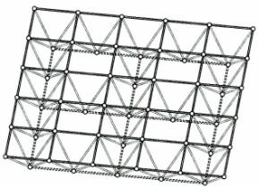 Regular hollow tetrahedral space frame