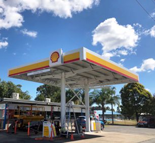 Shell Petrol Gas Station Steel Structure Canopy