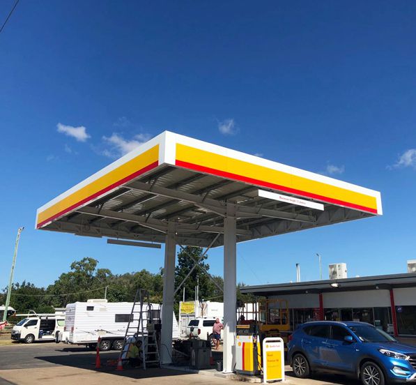 Shell Petrol Gas Station Steel Structure Canopy