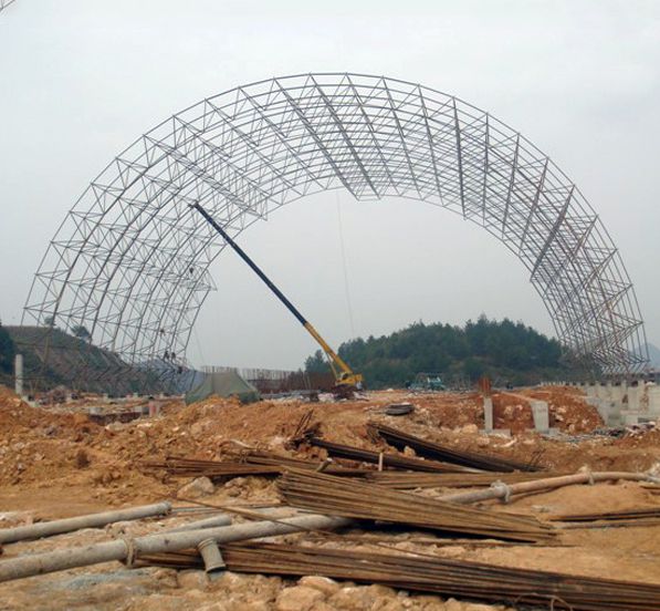 Prefabricated Light Steel Space Frame Structure Cement Plant Storage Shed