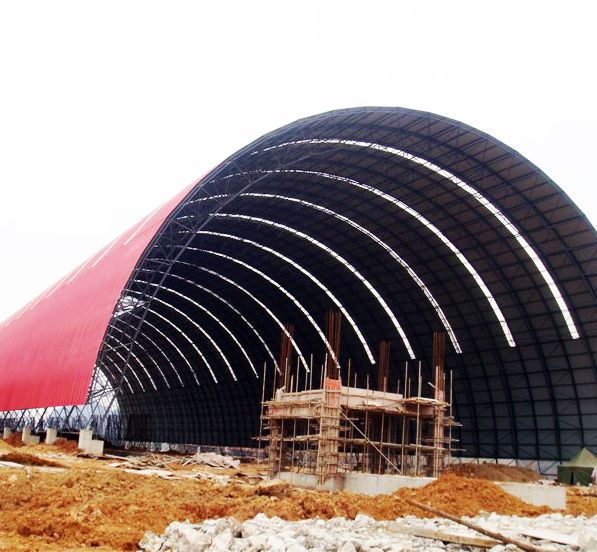 Prefabricated Light Steel Space Frame Structure Cement Plant Storage Shed