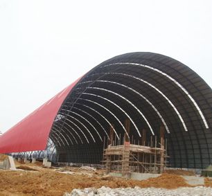 Prefabricated Light Steel Space Frame Structure Cement Plant Storage Shed