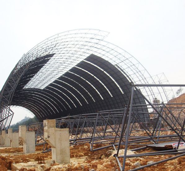 Prefabricated Light Steel Space Frame Structure Cement Plant Storage Shed