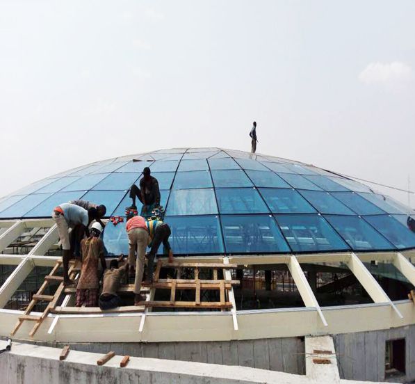 Nigeria Prefab Steel Structure Modern Church Glass Dome Roof