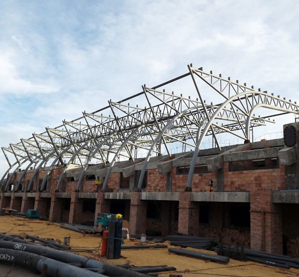 Philippine Oval Steel Truss Stadium Bleachers Canopy