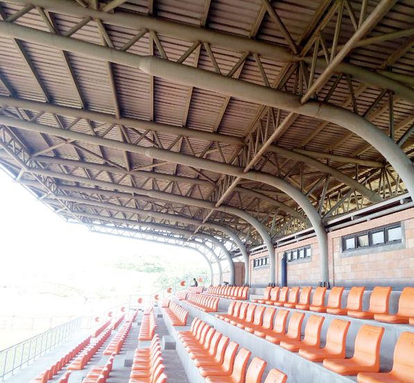 Philippine Oval Steel Truss Stadium Bleachers Canopy