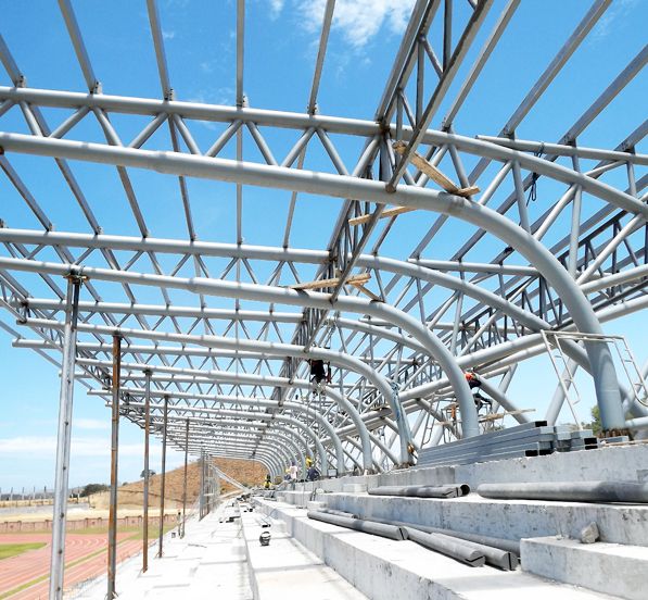 Philippine Oval Steel Truss Stadium Bleachers Canopy