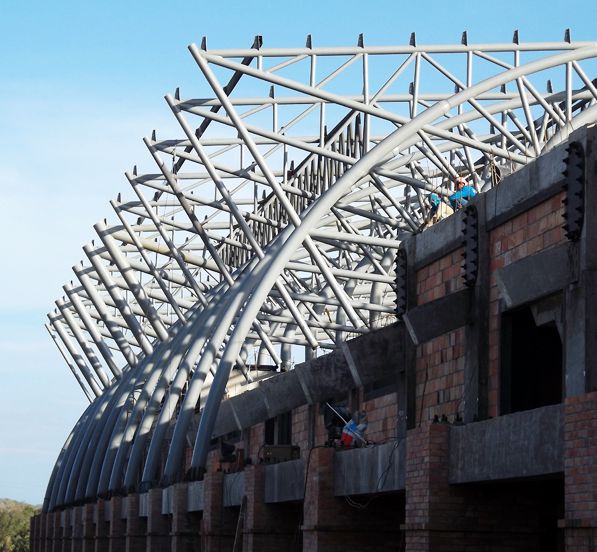 Philippine Oval Steel Truss Stadium Bleachers Canopy