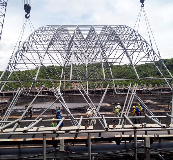 Philippines Semirara Large Span Roof Structure Space Frame Coal Shed