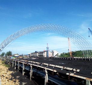 Philippines Semirara Large Span Roof Structure Space Frame Coal Shed