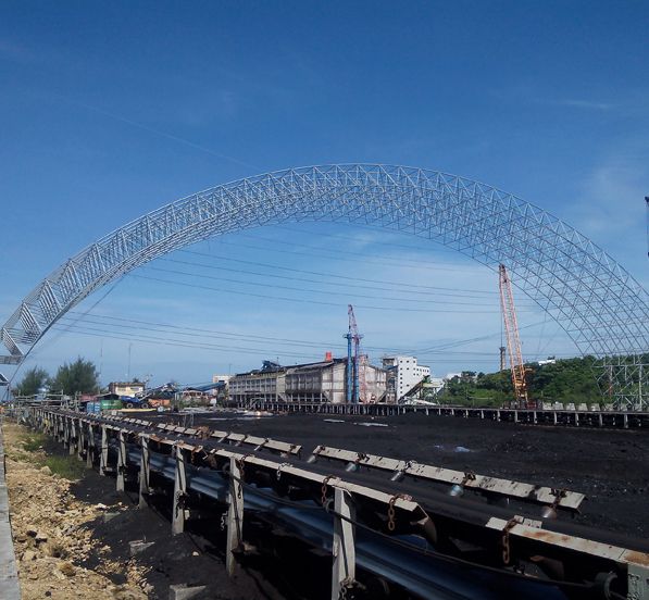 Philippines Semirara Large Span Roof Structure Space Frame Coal Shed