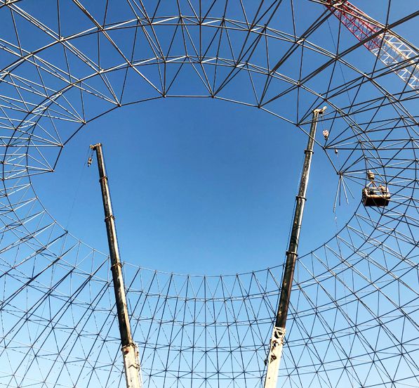 TKIS-Burkina Faso Space Frame Barrel Clinker Storage Shed &Dome Additive Storage Shed