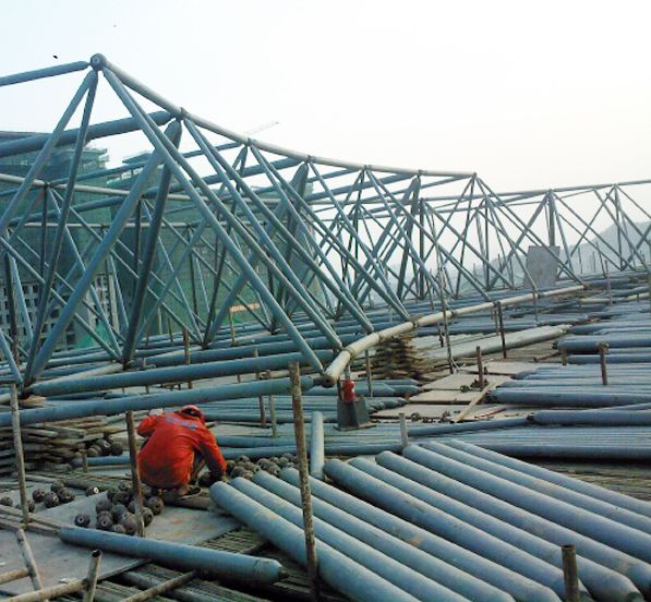 Prefabricated Light Steel Space Frame Structure Cement Plant Storage Shed