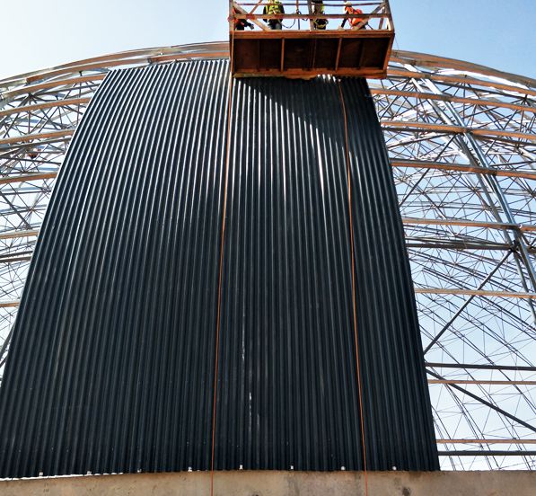 TKIS-Burkina Faso Space Frame Barrel Clinker Storage Shed &Dome Additive Storage Shed