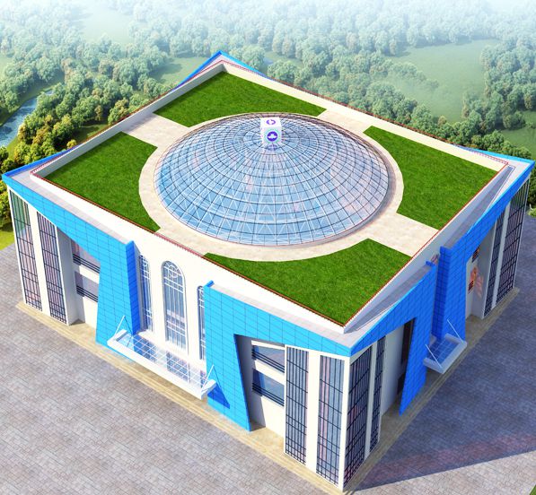 Nigeria Prefab Steel Structure Modern Church Glass Dome Roof