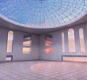 Nigeria Prefab Steel Structure Modern Church Glass Dome Roof