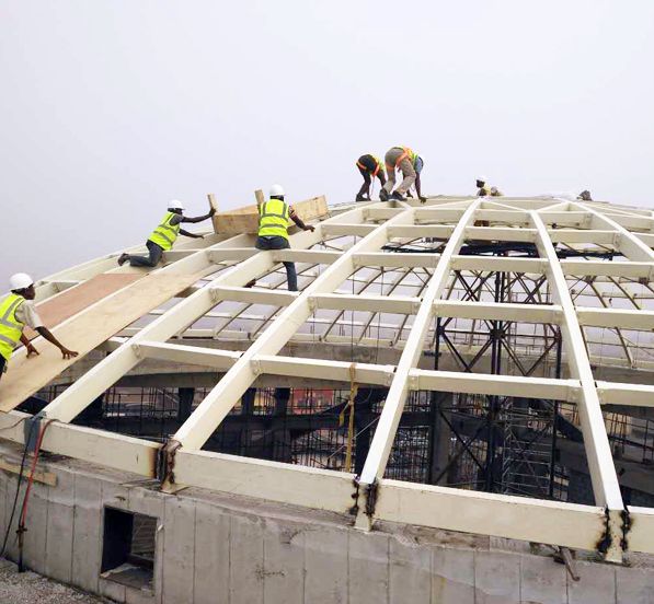 Nigeria Prefab Steel Structure Modern Church Glass Dome Roof