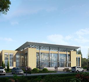 Gymnasium and Library Steel Structure Space Frame and Curtain Wall Project of Shenyang Mining Bureau Middle School Construction