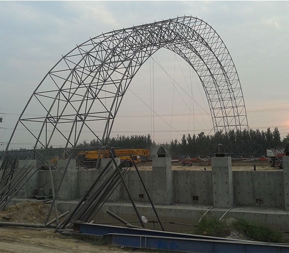 Steel Structure Coal Bunker Design In Power Plant With Space Frame Roof System (103 meters span)