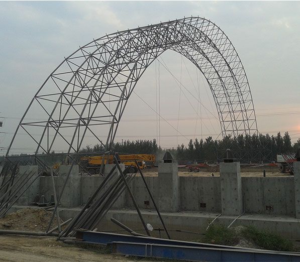 Steel Structure Coal Bunker Design In Power Plant With Space Frame Roof System (103 meters span)