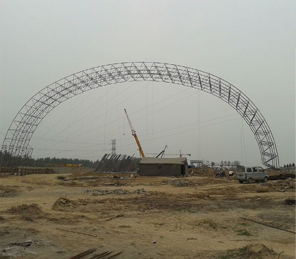 Steel Structure Coal Bunker Design In Power Plant With Space Frame Roof System (103 meters span)