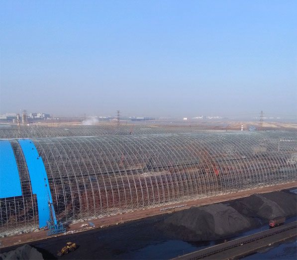 Steel Structure Space Frame Raw Material Shed Project of Cangzhou China Railway Equipment Manufacturing Materials Co., Ltd