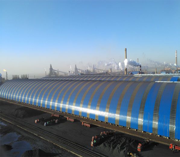 Steel Structure Space Frame Raw Material Shed Project of Cangzhou China Railway Equipment Manufacturing Materials Co., Ltd