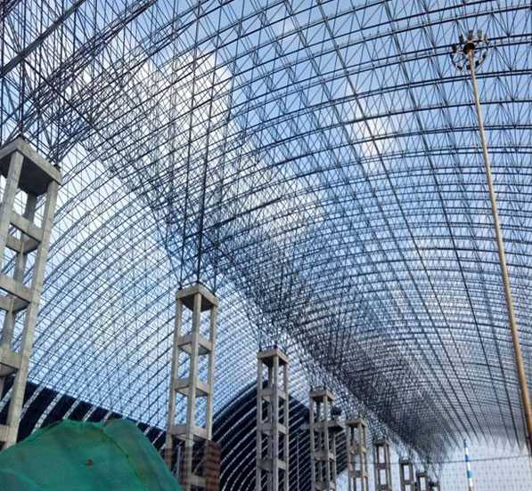 Xuzhou large-span closed steel structure space frame coal storage shed