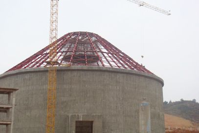 space frame bulk storage shed