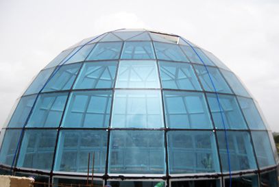 steel structure glass dome roof