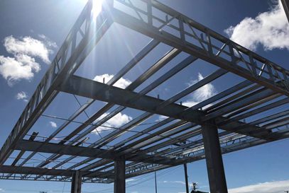 steel structure petrol station canopy