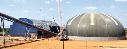 clinker storage shed & dome additive storage