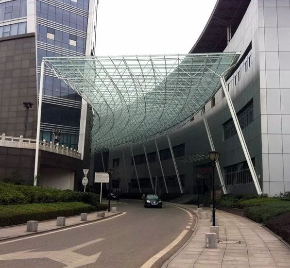 Steel Structure Space Frame Hallway Protective Canopy |  Jiangbei Administrative Service Center