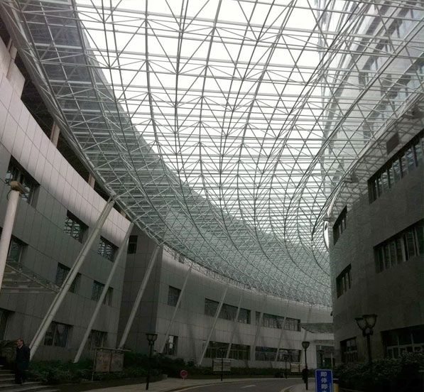 Steel Structure Space Frame Hallway Protective Canopy |  Jiangbei Administrative Service Center