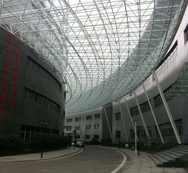 Steel Structure Space Frame Hallway Protective Canopy |  Jiangbei Administrative Service Center