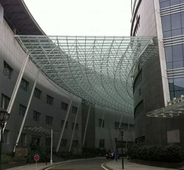 Steel Structure Space Frame Hallway Protective Canopy |  Jiangbei Administrative Service Center