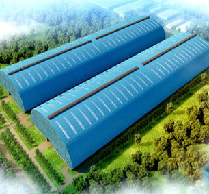 Prestressed Arched Steel Building Roof Truss Design For Coal Fired Power Plants Shed