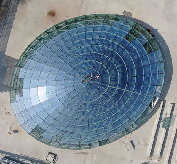 Prefab Glass Skylight Dome Steel Structure Roofing Construction For Shopping Mall